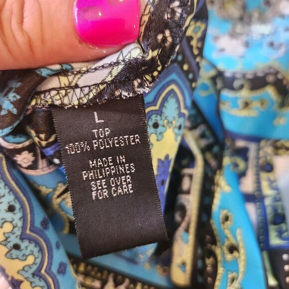 I.N. Studio Large Sleeveless Blue Blouse 27.7437 - Picture 8 of 9